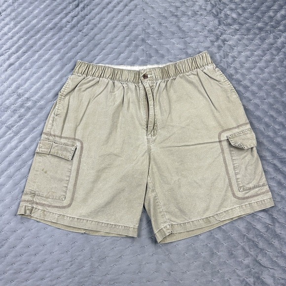 VINTAGE Ocean Pacific OP Shorts Mens XXL Green Cargo Elastic Baggy Surfer Skater - Picture 1 of 14